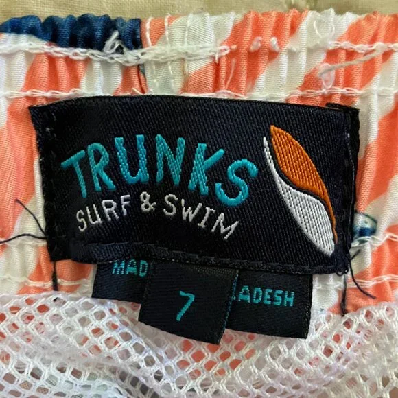 Boys Sz. 6/7 Shark Swim Trunks (Trunks, Carter's, Op) & New Eddie Bauer Swim Top - Picture 12 of 16